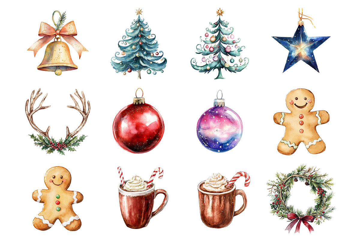 Whimsical Christmas Clipart, an Illustration by Design Market (Photo 2 of 4)