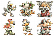 Animals Christmas Clipart Bundle, an Illustration by Daily.Designs (Thumbnail 3 of 5)