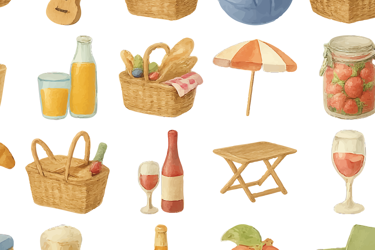 Summer Beach Picnic Essentials, an Object Graphic by RT Studio (Photo 2 of 4)