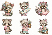 Whimsical Summer Raccoon clipart, an Illustration by Designworld (Thumbnail 2 of 7)