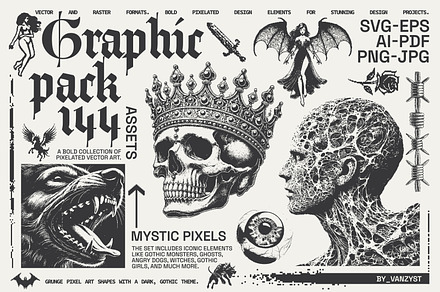 144 MysticPixels Graphic Pack, a Graphic by Vanzyst