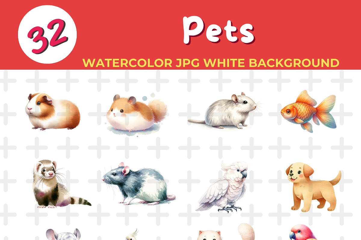 Pet watercolor Jpg Background, an Animal Illustration by John_Walker (Photo 2 of 2)