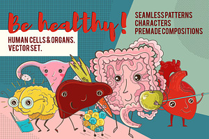 Human cells and organs. Vector set