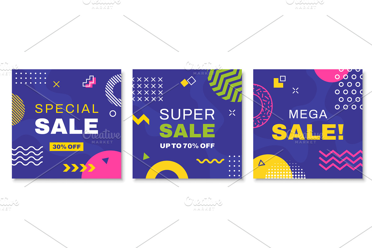 Sale banners with patterns, a Decorative Illustration by Vector Tradition