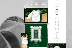Squarespace Green Wedding Website