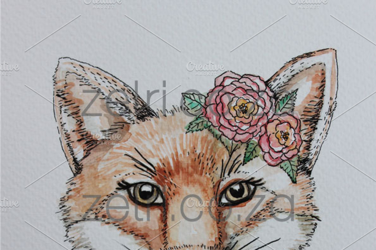 Fox Art Print, an Animal Illustration by Zelri (Photo 2 of 2)