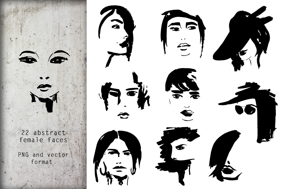 Female faces.T-shirt designs, an Object Graphic by Vera●Suleimanova (Photo 4 of 12)