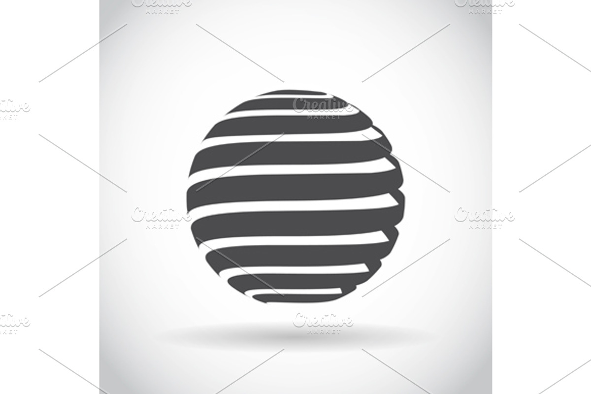 Set Abstract Swirl Sphere Globe preview 3