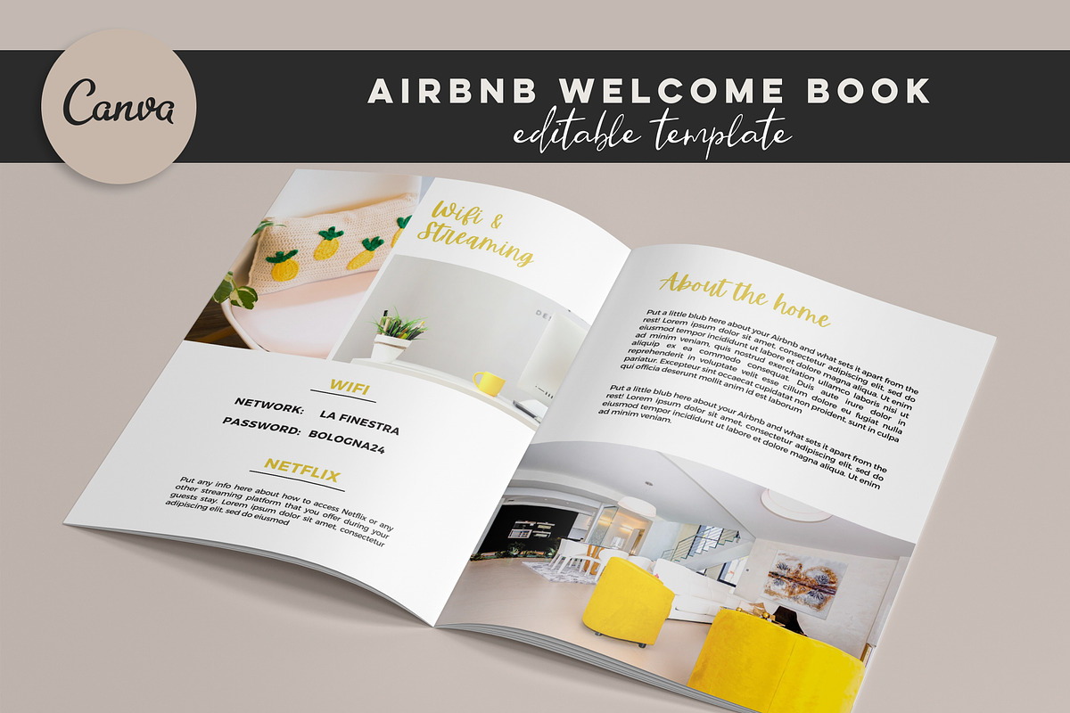 CANVA AIRBNB WELCOME BOOK, a Brochure Template by Design House (Photo 3 of 10)