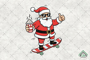 Cool Santa Claus PNG, an Illustration by Craft Nest