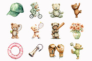 Teddy Bear Sports Clipart, an Illustration by Design Market (Thumbnail 3 of 5)