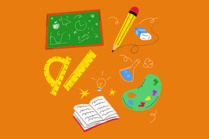 Back To School Asset Illustration, an Education Illustration by graphicook
