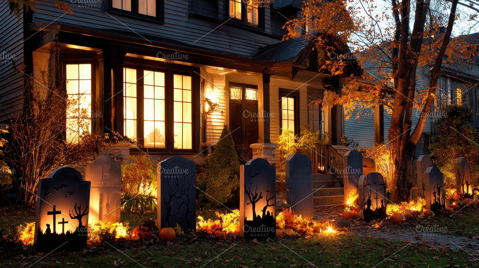 Unique Halloween yard setup, a Photo by Pavel_design