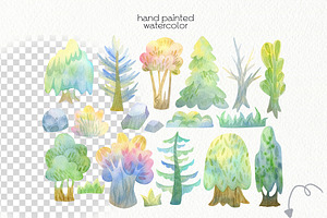 Watercolor Forest Clipart