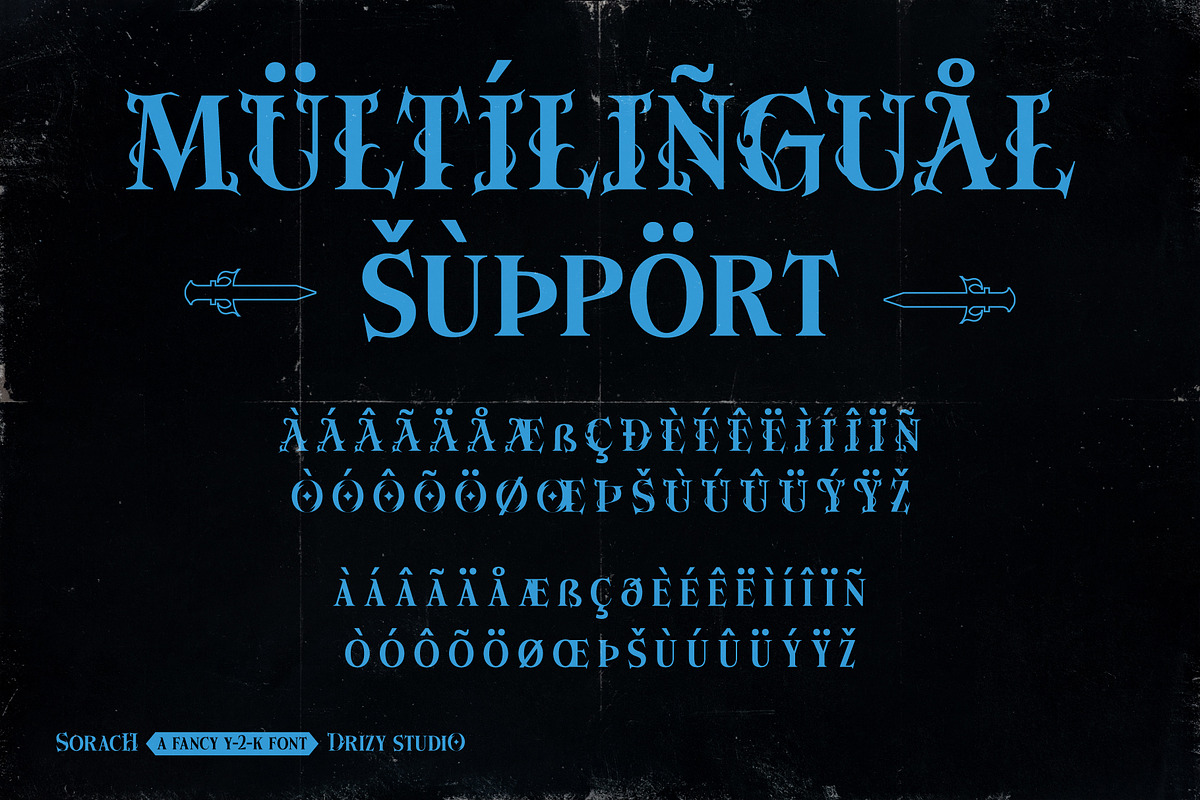 Sorach - Fancy Y2K Font, a Serif Font by Drizy (Photo 7 of 10)