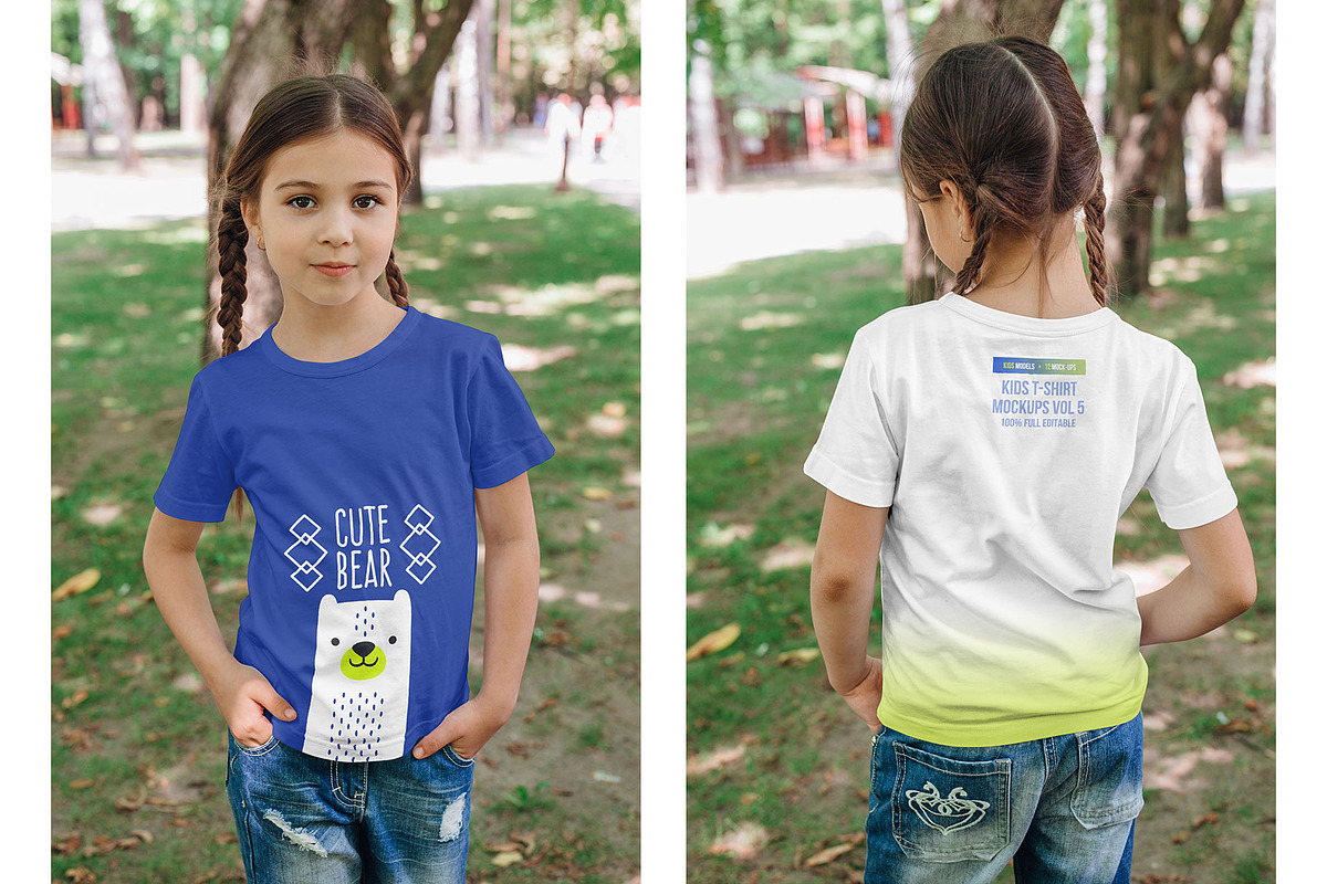 Kids Girl T-Shirt PSD Mockups Vol5, a Shirt Mockup by Hi, Mock-Up! (Photo 7 of 8)