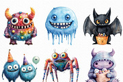 Halloween Monsters Clipart Bundle, an Illustration by Craft Nest (Thumbnail 2 of 6)