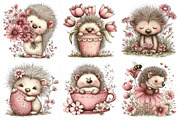 Whimsical Spring Hedgehog Clipart, an Illustration by Daily.Designs (Thumbnail 6 of 8)