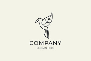 Natural leaf and bird logo