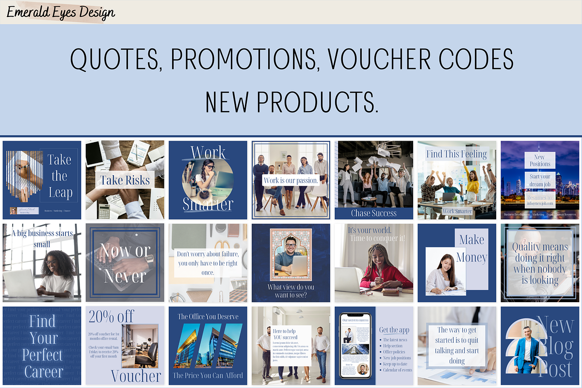 440 Canva Blue Business Corporate, a Social Media Template by Emerald Eyes Design (Photo 5 of 12)