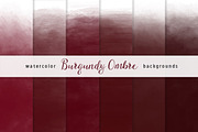 Burgundy Watercolor Backgrounds, a Texture Graphic by KitsPix (Thumbnail 1 of 4)