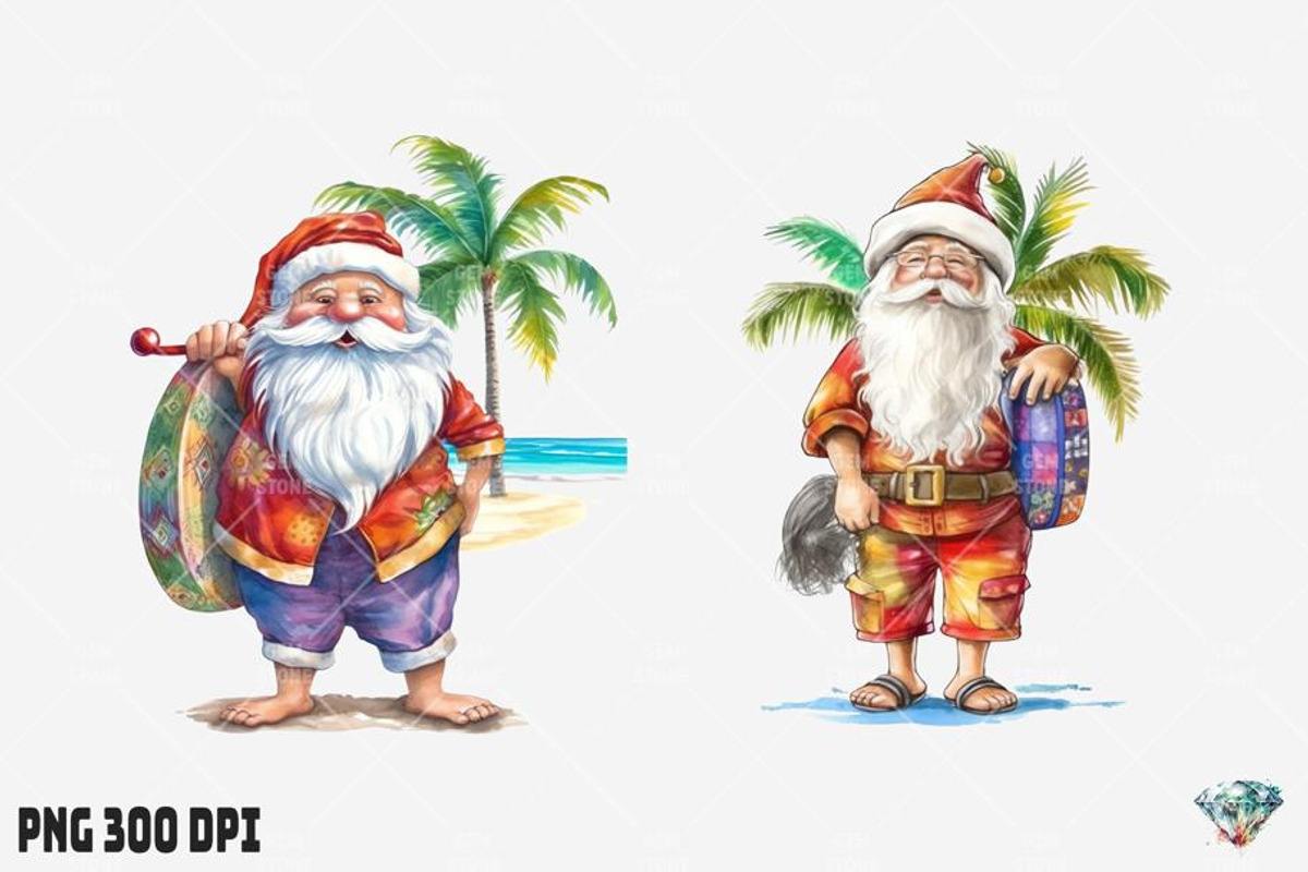 Summer Christmas Santa Claus, an Illustration by Gemstone (Photo 6 of 12)