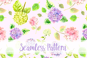 Watercolor Hydrangea Clip Art Set, an Illustration by Tati Bordiu (Thumbnail 2 of 5)