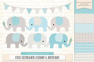 Soft Blue Elephant Clipart, an Illustration by Amanda Ilkov