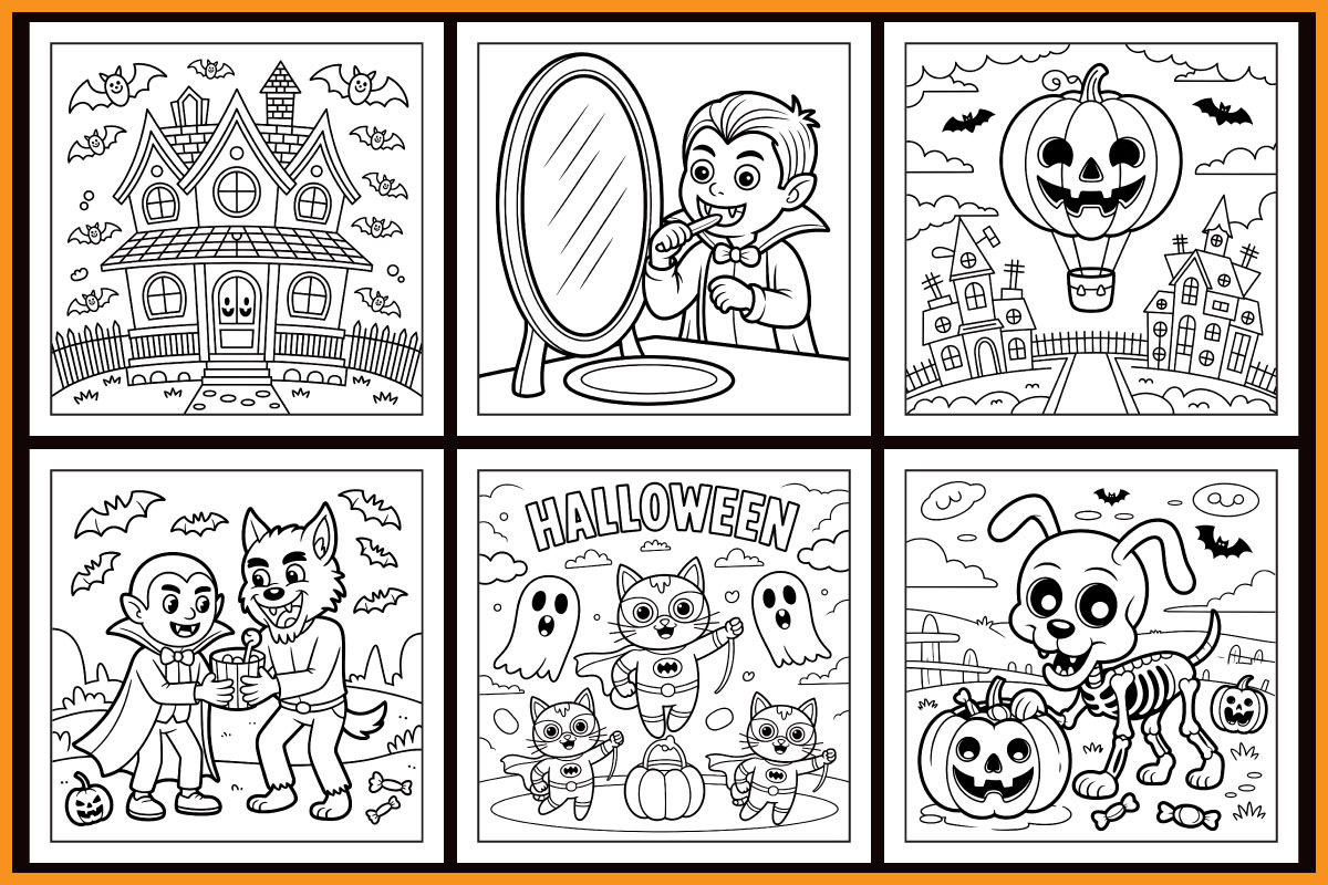 Halloween Bold & Easy Coloring Book, a Seasonal Illustration by protabsorkar11 (Photo 2 of 4)