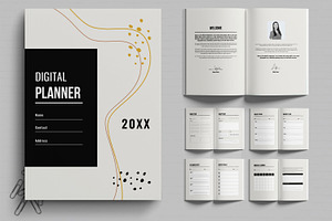 Minimalist Digital Planner Design, a Stationery Template by MightyDesign