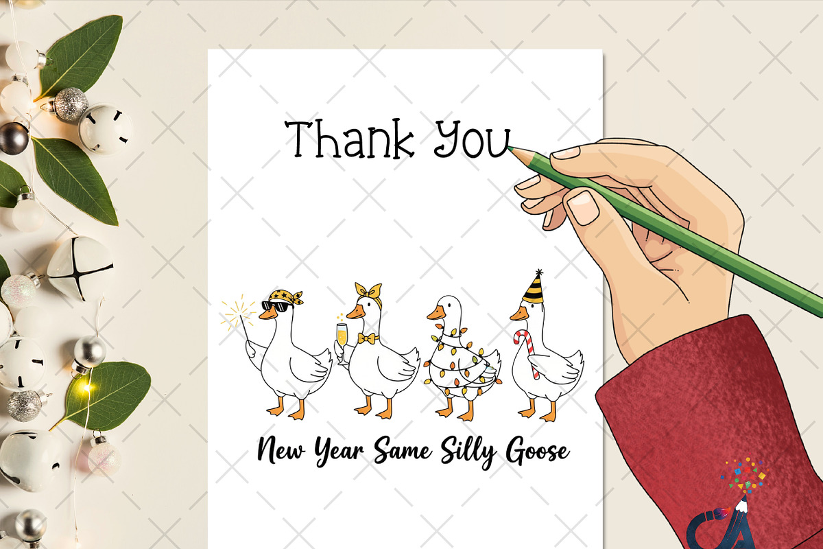 Happy New Year Goose PNG, an Illustration by Creative Art (Photo 2 of 6)