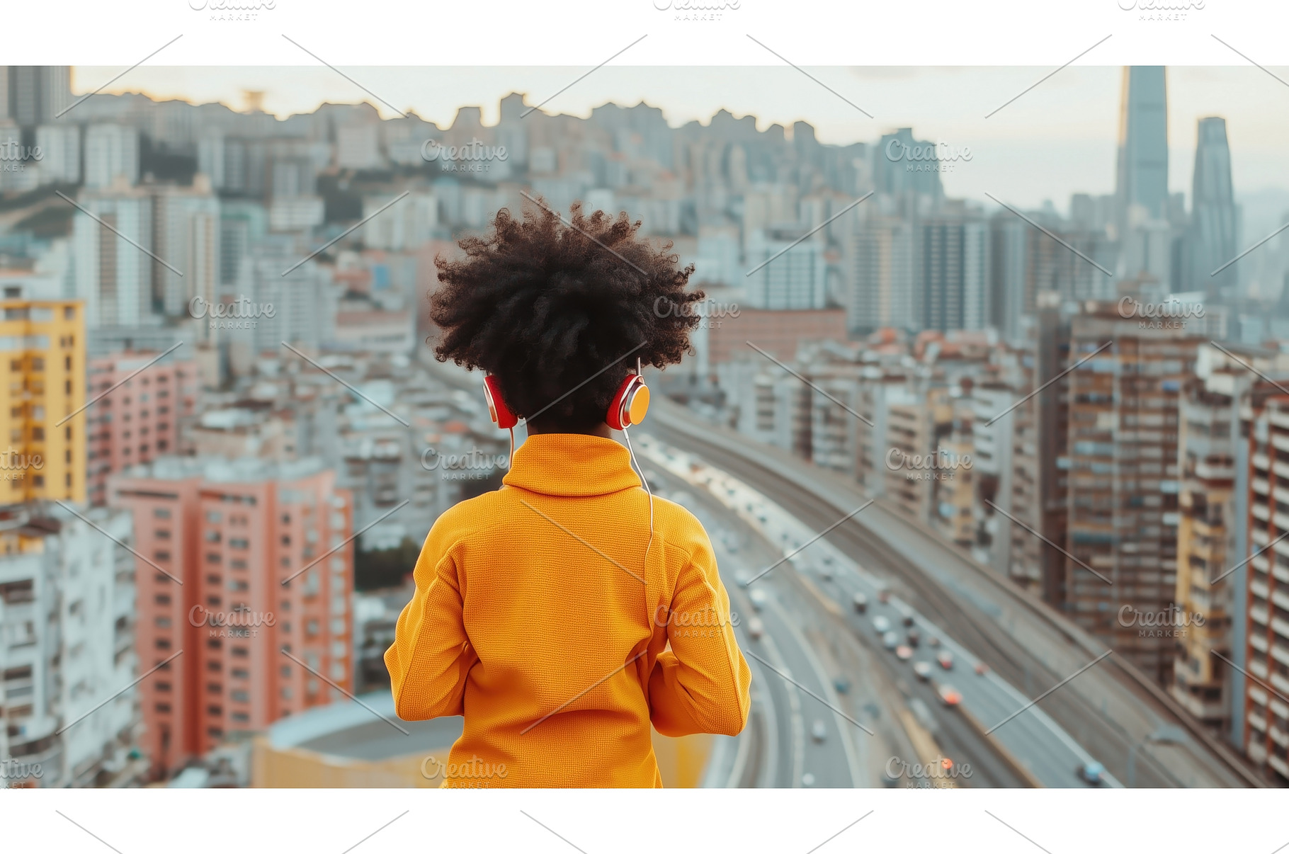 Young Black child wearing headphones, a Person Photo by Sergey Kotenev