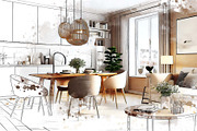 Interior Watercolor Painting, an Action Add-On by MRI STUDIO (Thumbnail 2 of 11)