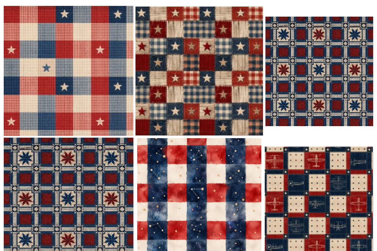 Patriotic Gingham Linen Textures, a Pattern Graphic by Printable Design Store (Photo 3 of 4)