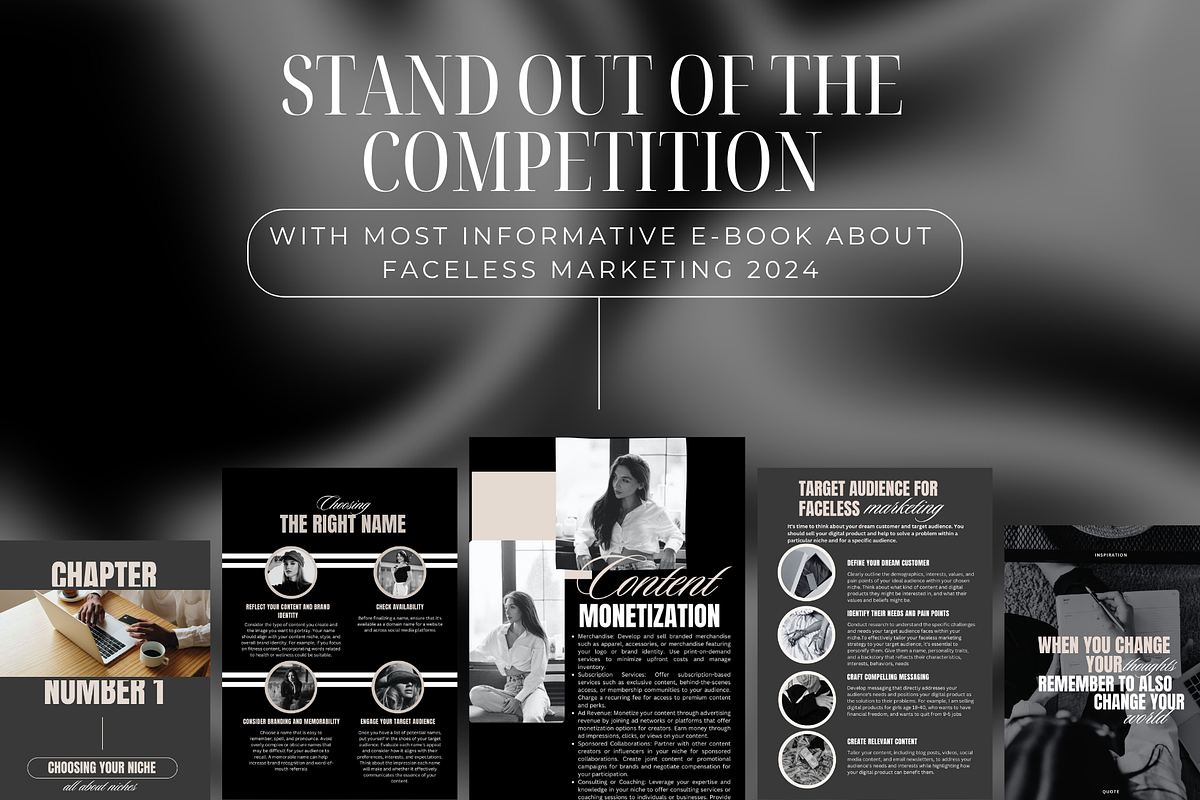 faceless marketing canva ebook black, a Marketing Template by Design Pro Templates (Photo 13 of 13)
