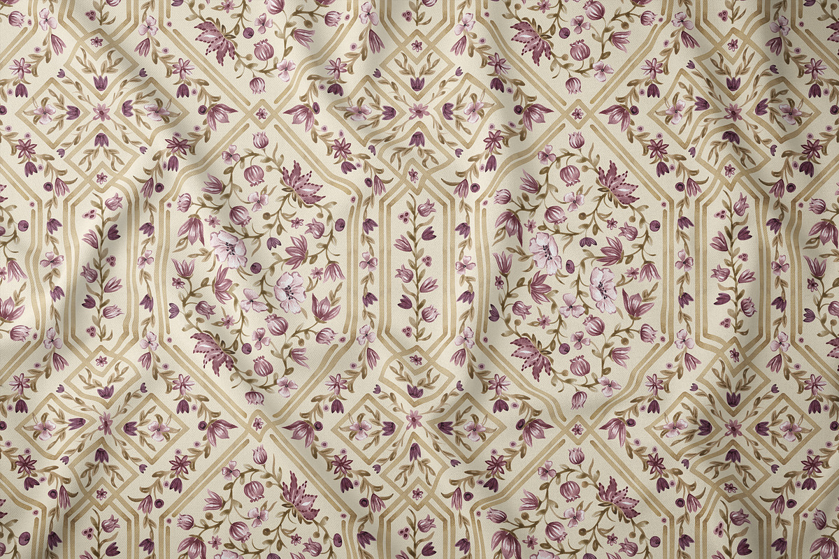 Vintage Floral Trellis Pattern, a Pattern Graphic by SirenaArt (Photo 4 of 17)