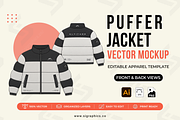 Quilted Puffer Jacket Template, a Shirt Mockup by S.i. Graphics (Thumbnail 1 of 3)