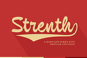 Strenth | Masculine Script, a Script Font by Lemonthe (Thumbnail 1 of 7)