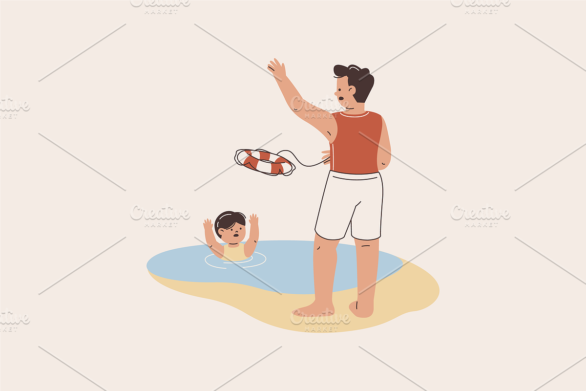 Lifeguard Beach Illustration, an Object Graphic by Jump Studio (Photo 5 of 16)