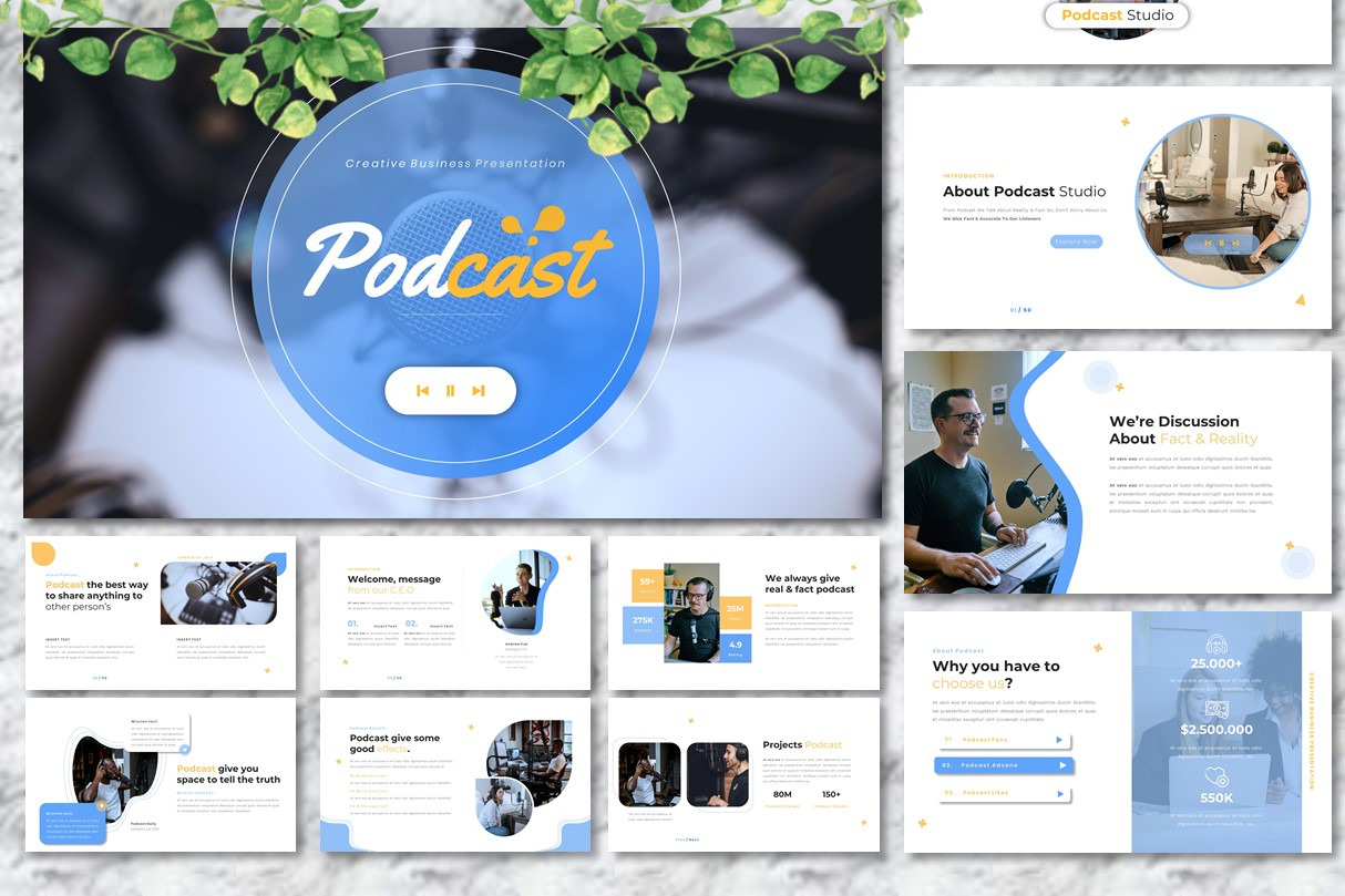 Podcast - Business Powerpoint, a Presentation Template by Dhabee