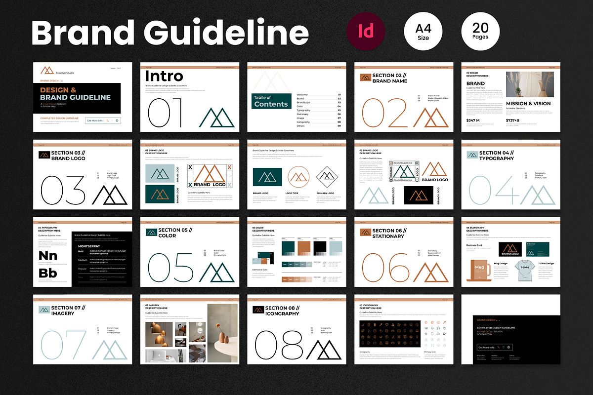 Brand Guideline Template Landscape, a Brochure Template by Slide-Agency (Photo 2 of 2)