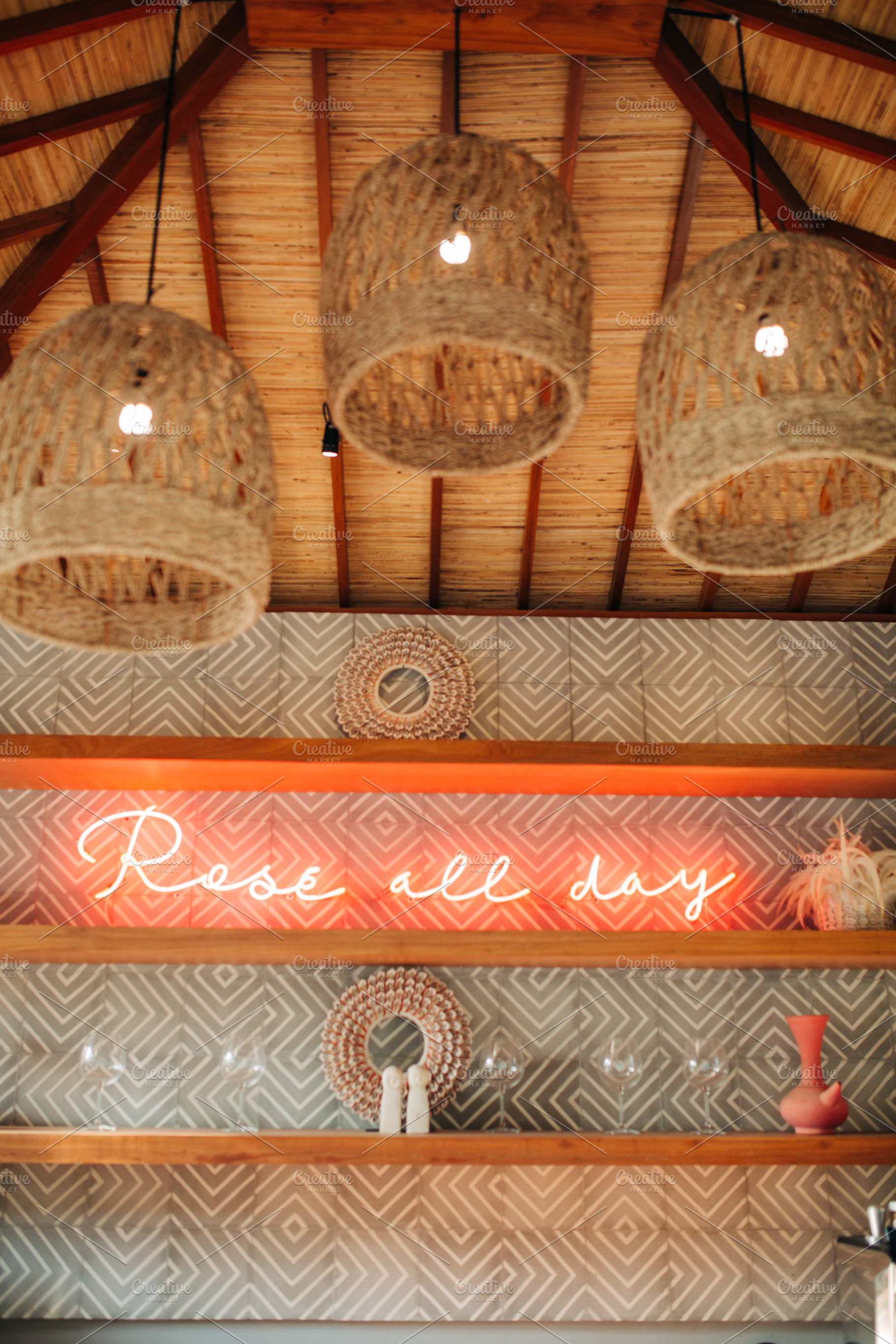 Neon sign in beach style bar, a Holiday Photo by Beach Babe Stock
