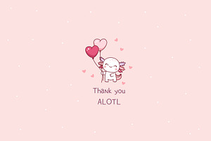 Valentine's Day Axolotl Clipart