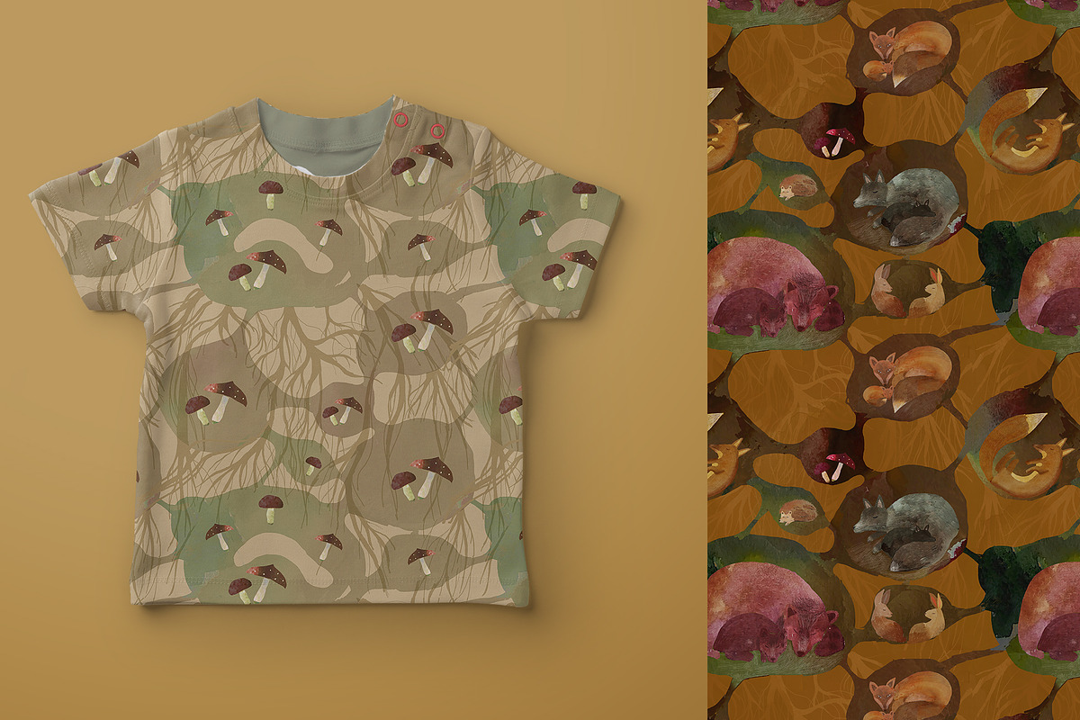 forest animals watercolor, a Pattern Graphic by watercolor kamill (Photo 6 of 12)
