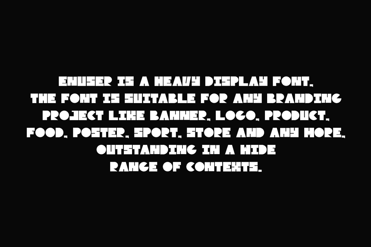 Enuser - Heavy & Block Font, a Sans Serif Font by QR Design Studio (Photo 5 of 7)
