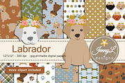 Labrador Dogs Digital Papers, a Pattern Graphic by JennyL Designs (Thumbnail 1 of 8)