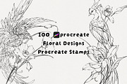 Procreate Phoenix stamps with flower, a Brush Add-On by AnnaPolitmerskaja (Thumbnail 1 of 5)