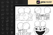 100 Procreate Chibi Couple Stamp, a Brush Add-On by DrawingStoryShop (Thumbnail 5 of 6)