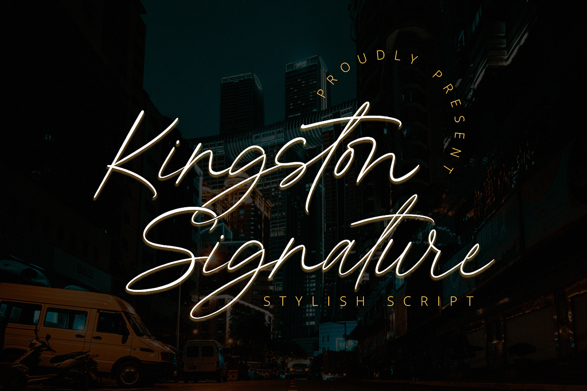 Kingston Signature - Stylish Script, a Handwritten Font by Alpaprana (Photo 1 of 8)