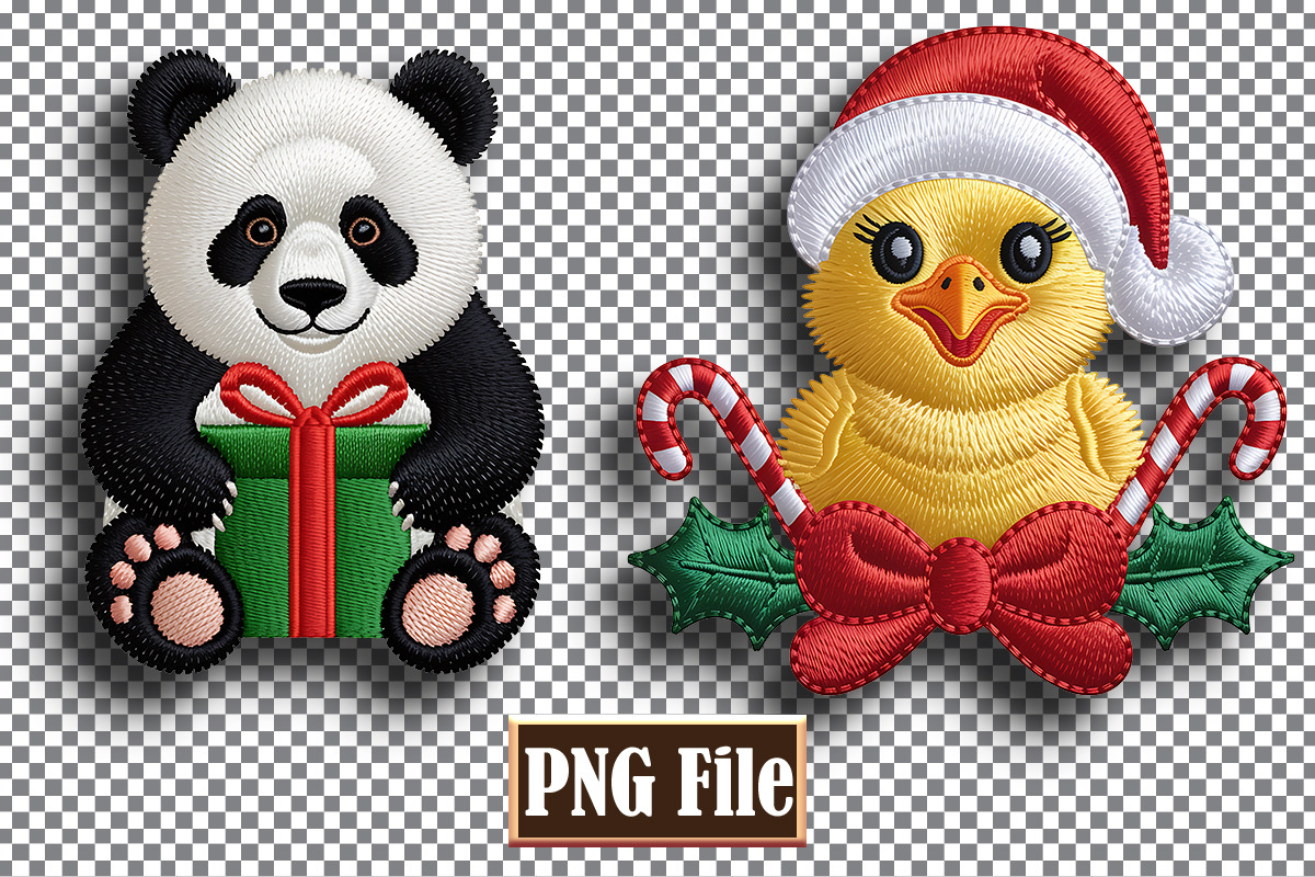 Christmas Animal Embroidery Clipart, a Seasonal Illustration by protabsorkar11 (Photo 10 of 10)